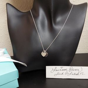 SOLD: Authentic Tiffany&Co Silver Double Heart Mini RTT Necklace